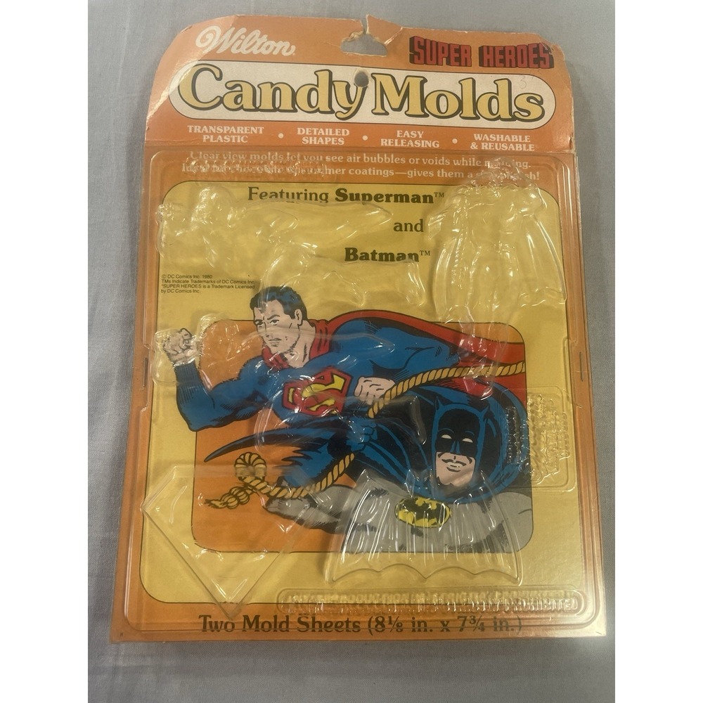Vintage Wilton Candy Molds DC Superman Batman Super Heroes Original 1980 Comics